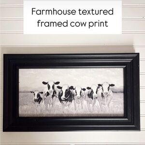 Black and White Cow Art Print